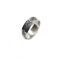 R002243 Handmade Sterling Silver Ring Band Trident Genuine Solid Stamped 925